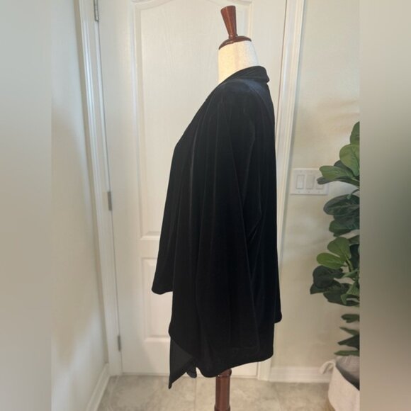 CALVIN KLEIN Black Velour Open Front Jacket in Women’s Plus Size 2X - Picture 3 of 10
